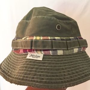 POLO RALPH LAUREN DISTRESSED DENIM BUCKET HAT